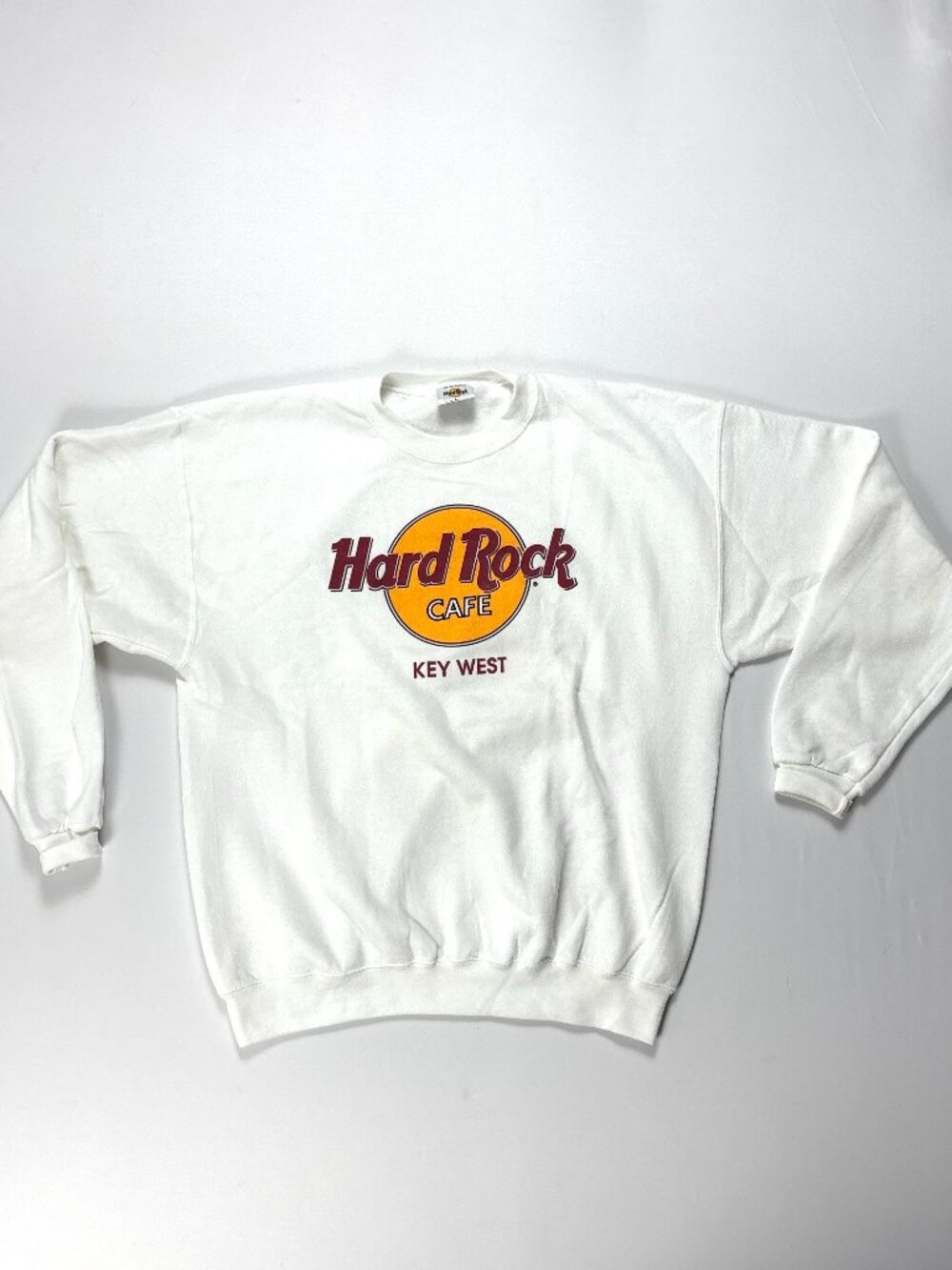 Vintage Hard Rock Cafe Key West Crewneck Sweatshirt White Sz L Florida